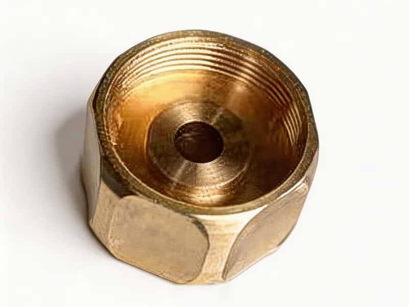 Phosphor bronze hex nut with internal threads and recessed seating face