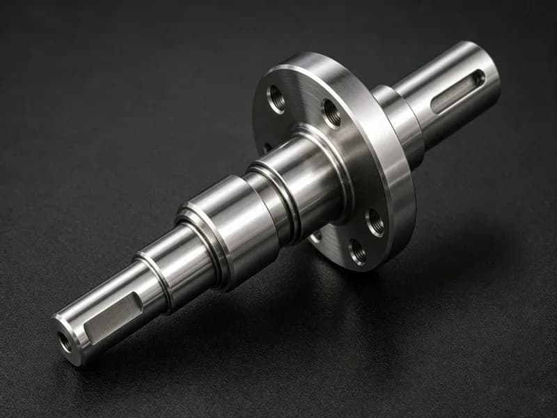 Polished precision shaft with flange and stepped cylindrical features